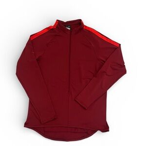 Nike Sphere Men's Burgundy and Orange Half Zip/ back pockets for cycling storage